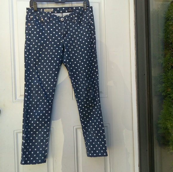 AG Stevie Ankle Slim Straight Polka Dot Jeans - Picture 2 of 7